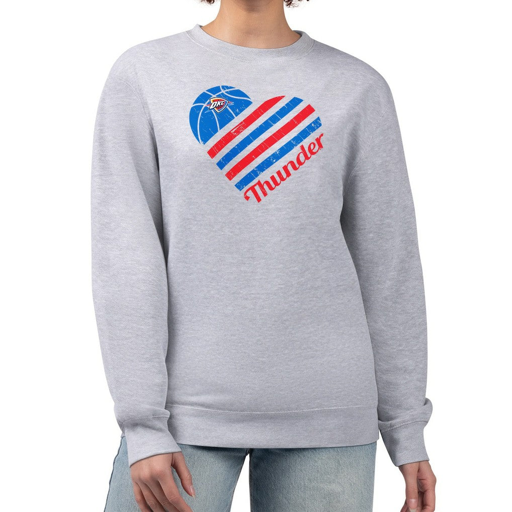 Oklahoma City Thunder G-III 4Her by Carl Banks Women's Heart Graphic Fleece Pullover Sweatshirt Discount