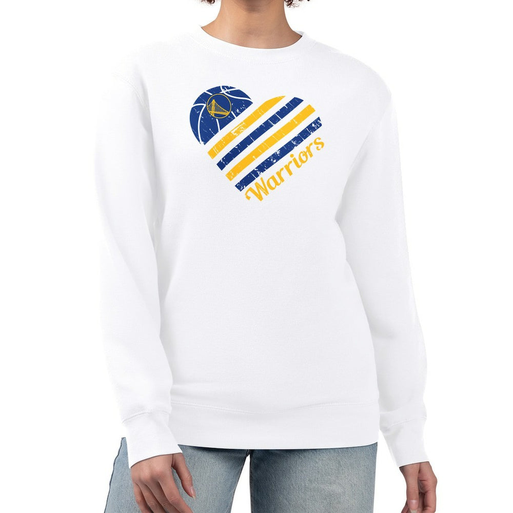 Golden State Warriors G-III 4Her by Carl Banks Women's Heart Graphic Fleece Pullover Sweatshirt sale Discount