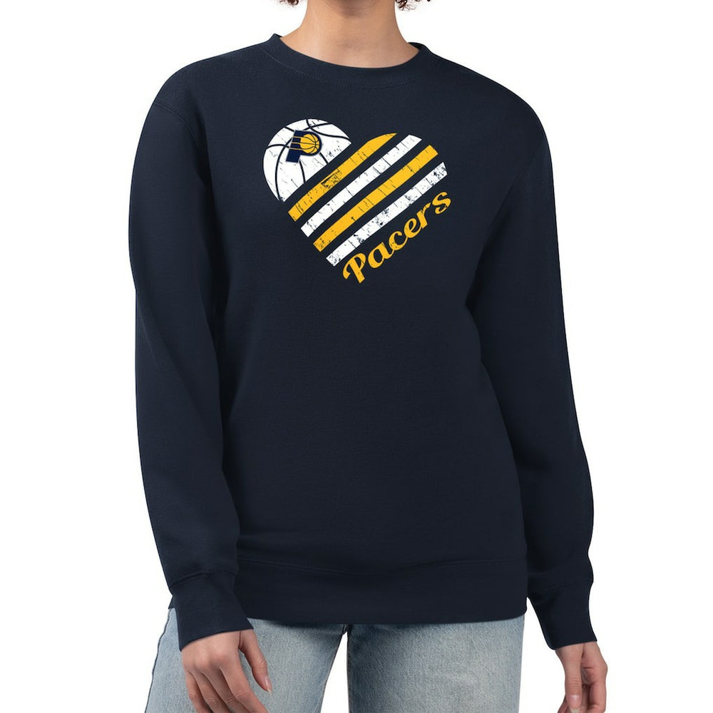 Indiana Pacers G-III 4Her by Carl Banks Women's Heart Graphic Fleece Pullover Sweatshirt On Sale