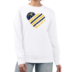 Indiana Pacers G-III 4Her by Carl Banks Women's Heart Graphic Fleece Pullover Sweatshirt New