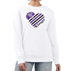 Sacramento Kings G-III 4Her by Carl Banks Women's Heart Graphic Fleece Pullover Sweatshirt On Sale