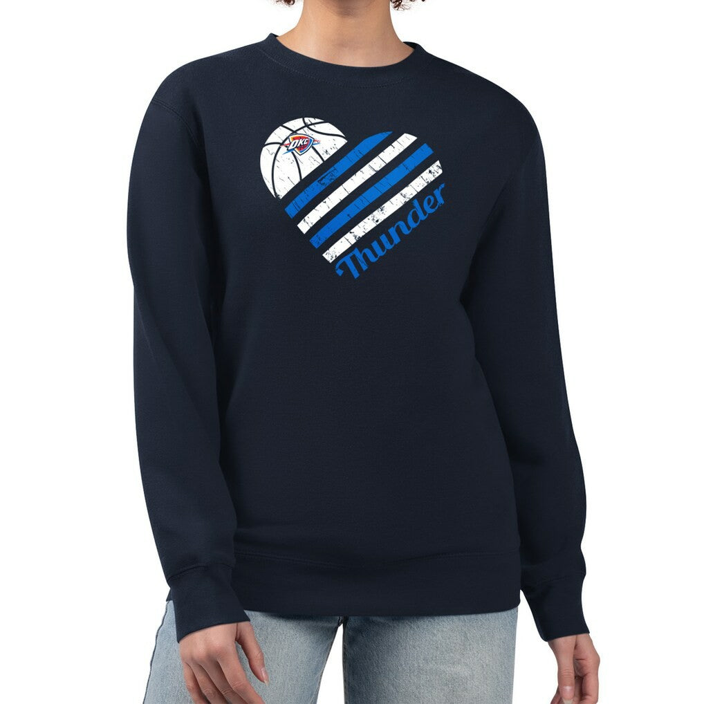 Oklahoma City Thunder G-III 4Her by Carl Banks Women's Heart Graphic Fleece Pullover Sweatshirt Online