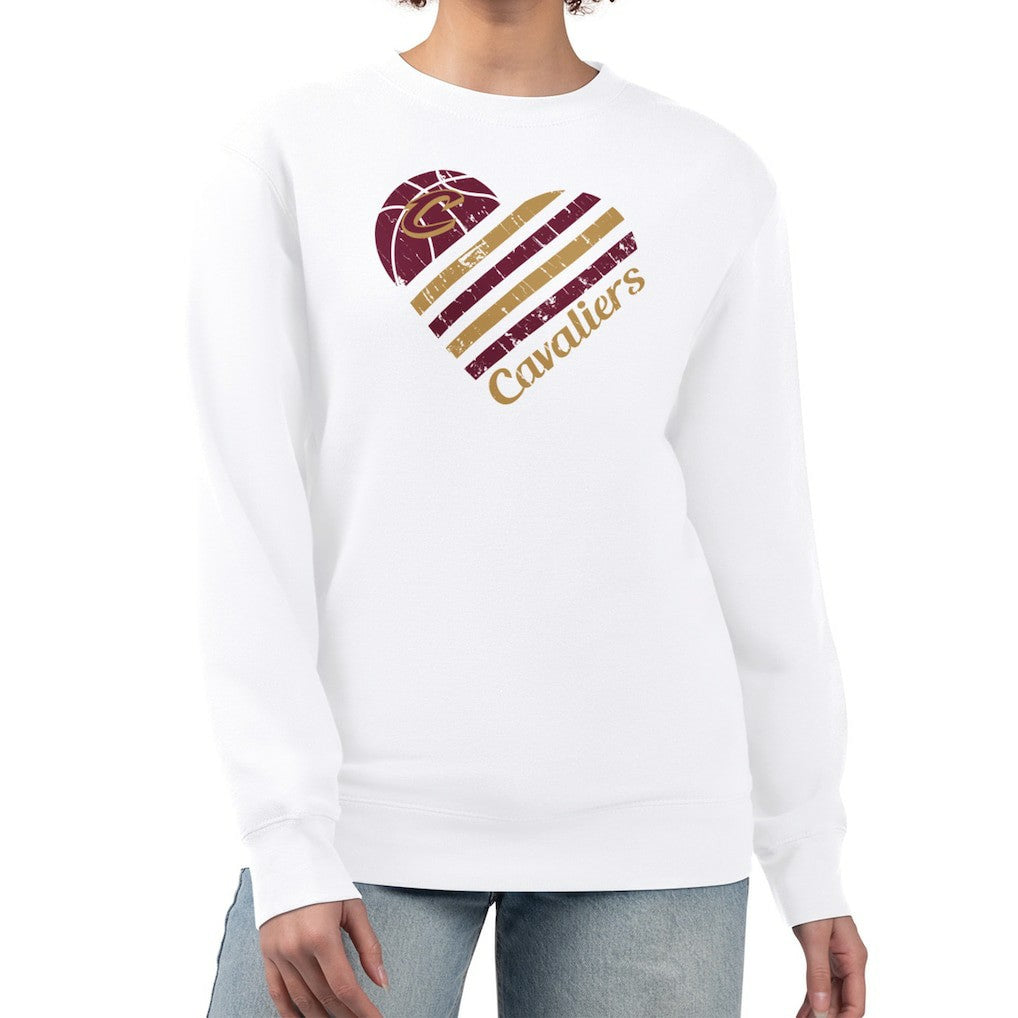 Cleveland Cavaliers G-III 4Her by Carl Banks Women's Heart Graphic Fleece Pullover Sweatshirt sale Online
