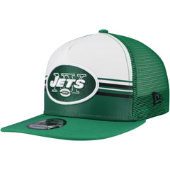 New York Jets New Era Striped A-Frame 9FIFTY Adjustable Trucker Snapback Hat