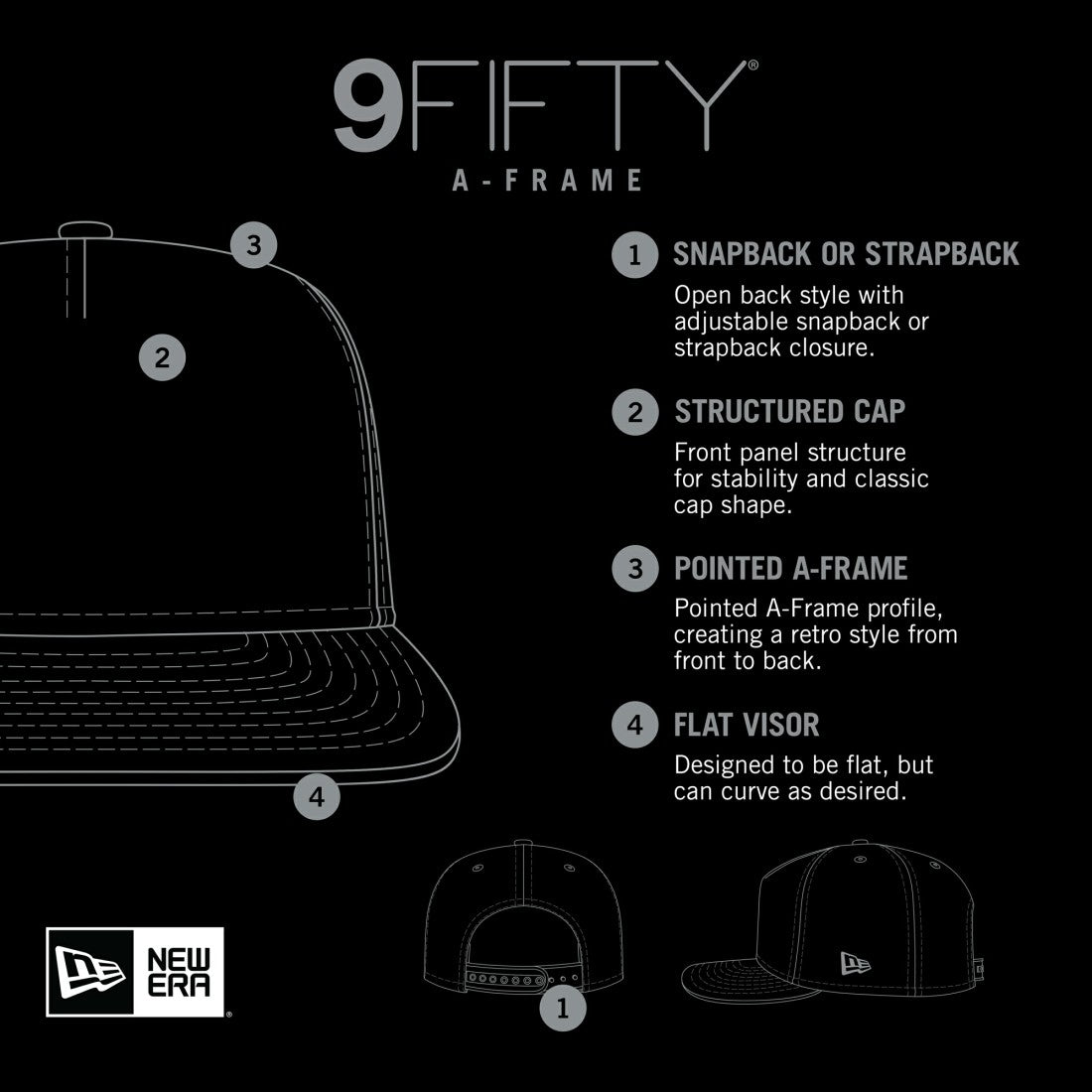New York Jets New Era Striped A-Frame 9FIFTY Adjustable Trucker Snapback Hat