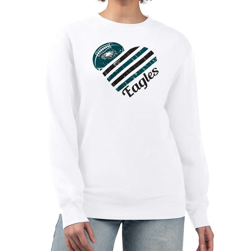 Philadelphia Eagles  G-III 4Her by Carl Banks Women's Heart Graphic Fleece Pullover Sweatshirt