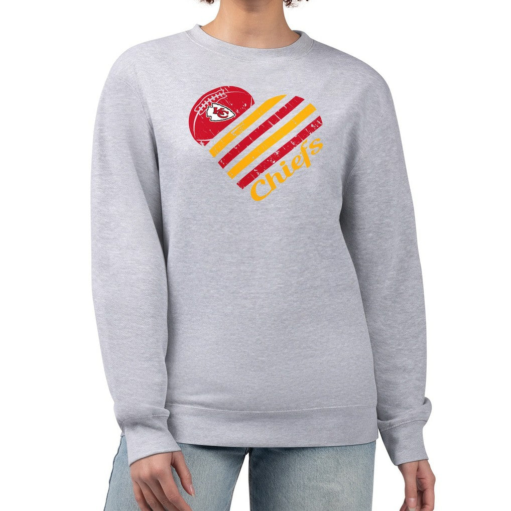 Kansas City Chiefs  G-III 4Her by Carl Banks Women's Heart Graphic Fleece Pullover Sweatshirt