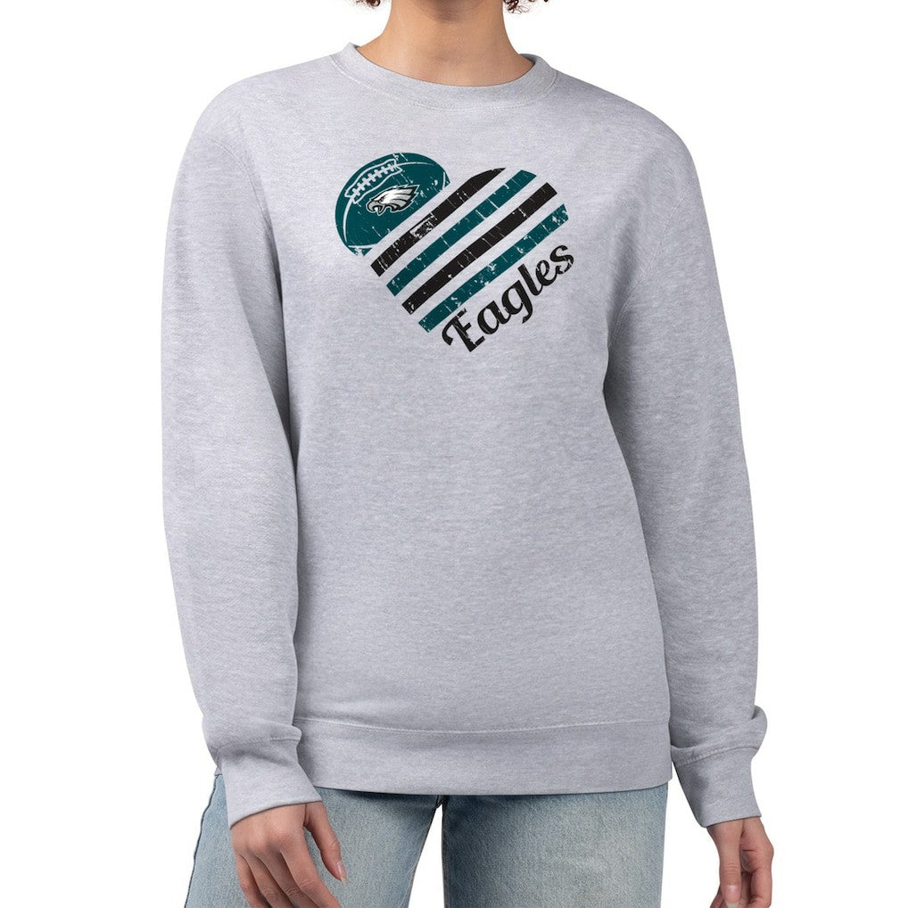 Philadelphia Eagles  G-III 4Her by Carl Banks Women's Heart Graphic Fleece Pullover Sweatshirt