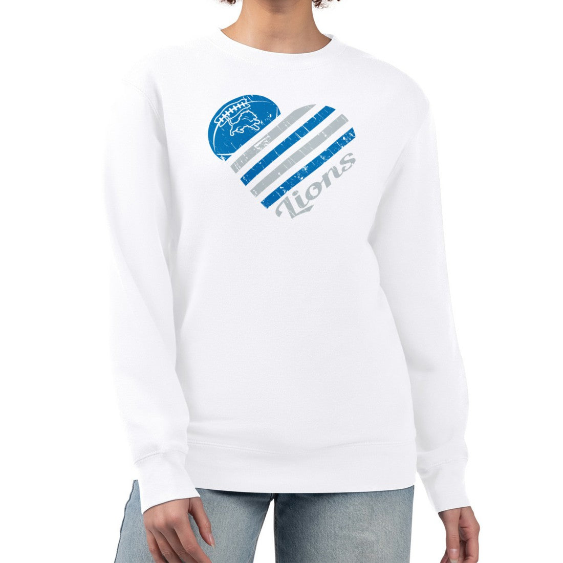 Detroit Lions  G-III 4Her by Carl Banks Women's Heart Graphic Fleece Pullover Sweatshirt