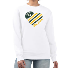 Green Bay Packers  G-III 4Her by Carl Banks Women's Heart Graphic Fleece Pullover Sweatshirt