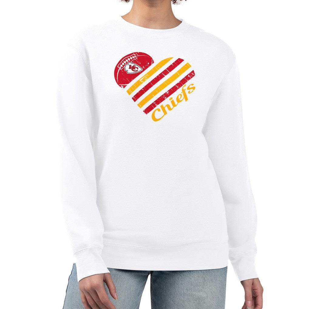 Kansas City Chiefs  G-III 4Her by Carl Banks Women's Heart Graphic Fleece Pullover Sweatshirt