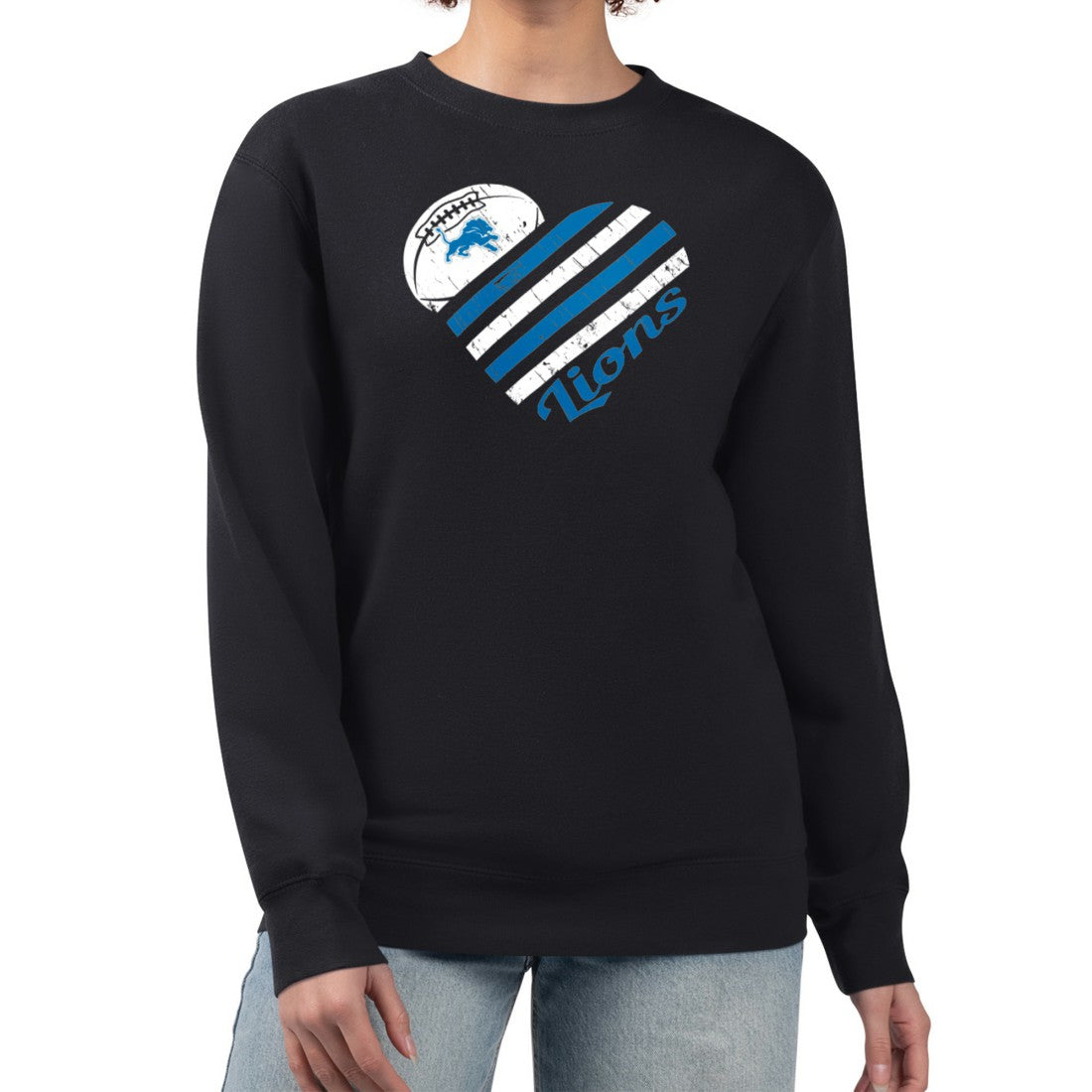 Detroit Lions  G-III 4Her by Carl Banks Women's Heart Graphic Fleece Pullover Sweatshirt