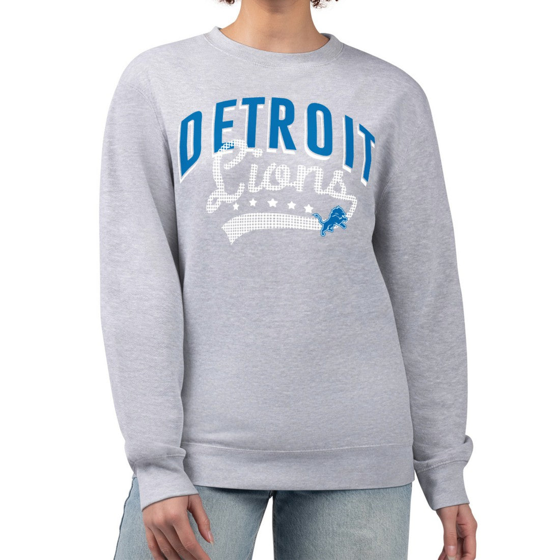 Detroit Lions  G-III 4Her by Carl Banks Women's Filigree Logo Graphic Fleece Pullover Sweatshirt