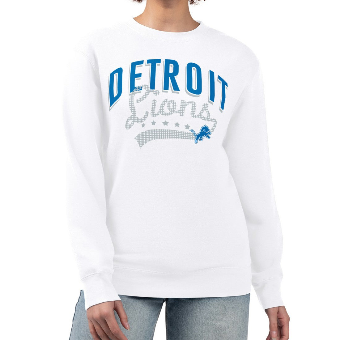 Detroit Lions  G-III 4Her by Carl Banks Women's Filigree Logo Graphic Fleece Pullover Sweatshirt