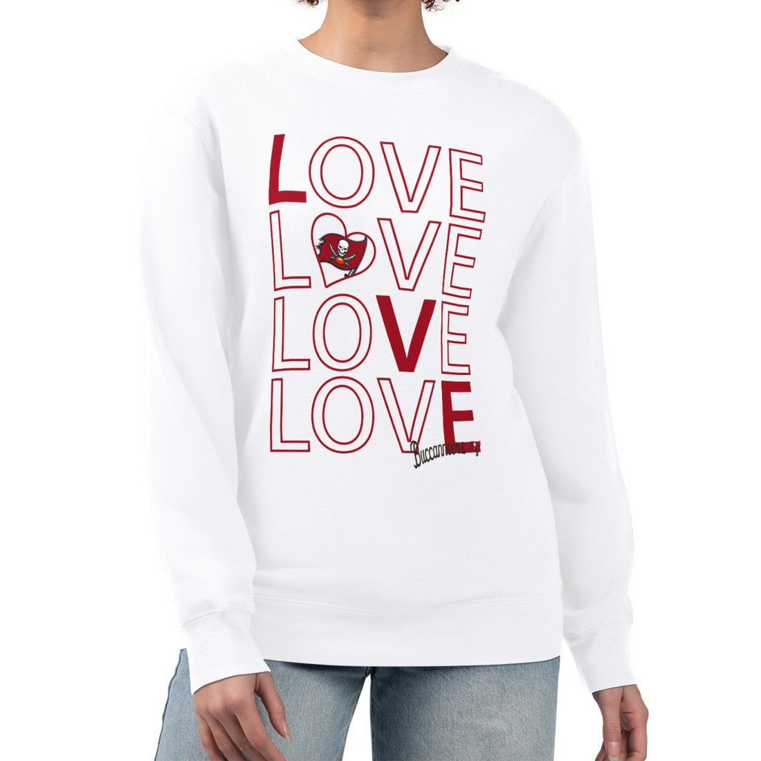 Tampa Bay Buccaneers  G-III 4Her by Carl Banks Women's Lots of Love Graphic Fleece Pullover Sweatshirt