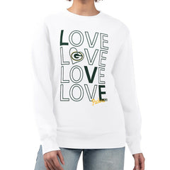 Green Bay Packers  G-III 4Her by Carl Banks Women's Lots of Love Graphic Fleece Pullover Sweatshirt