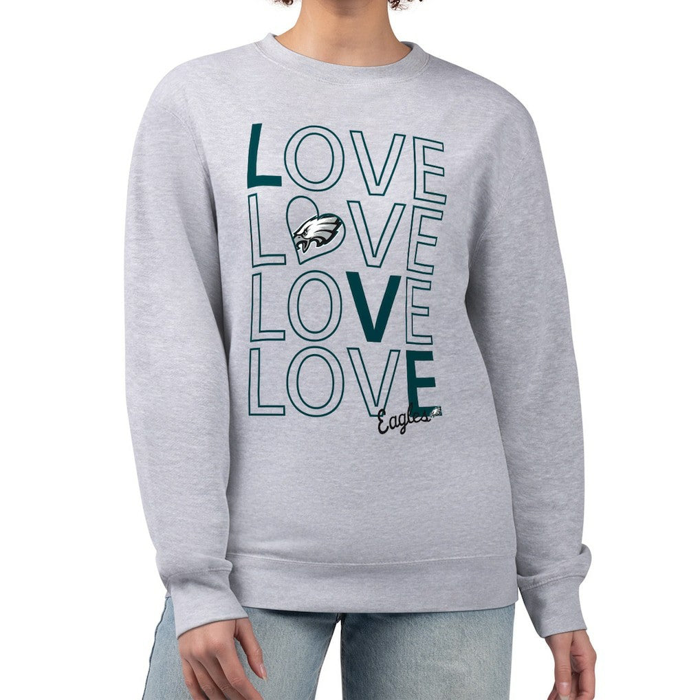 Philadelphia Eagles  G-III 4Her by Carl Banks Women's Lots of Love Graphic Fleece Pullover Sweatshirt