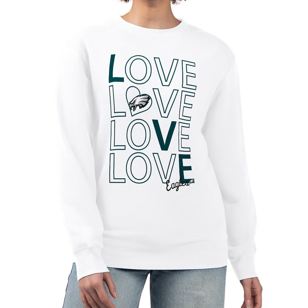 Philadelphia Eagles  G-III 4Her by Carl Banks Women's Lots of Love Graphic Fleece Pullover Sweatshirt