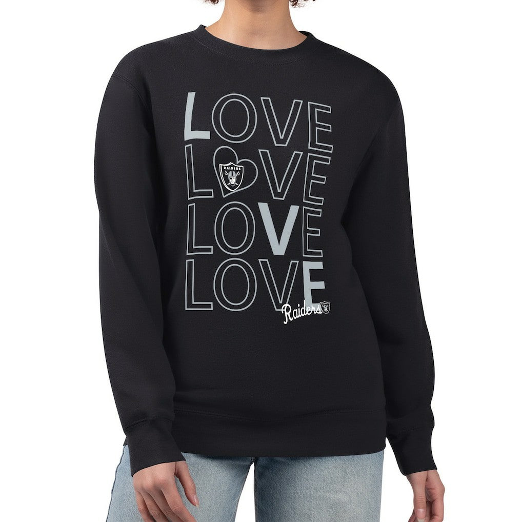 Las Vegas Raiders  G-III 4Her by Carl Banks Women's Lots of Love Graphic Fleece Pullover Sweatshirt