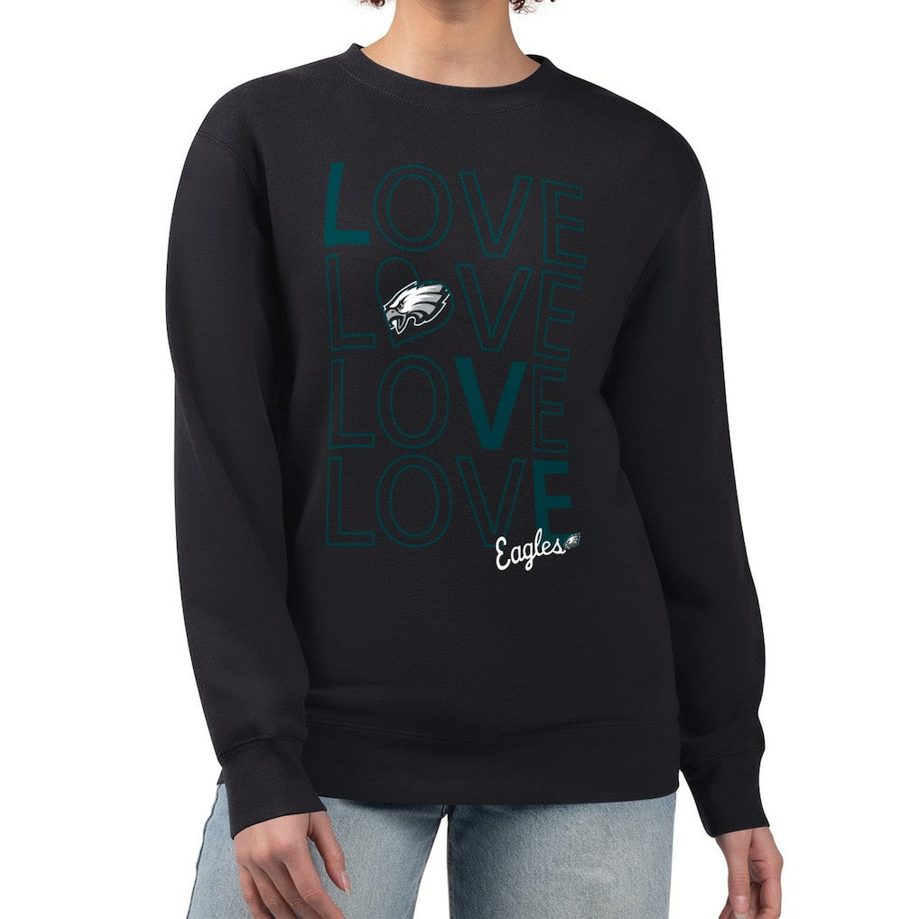 Philadelphia Eagles  G-III 4Her by Carl Banks Women's Lots of Love Graphic Fleece Pullover Sweatshirt