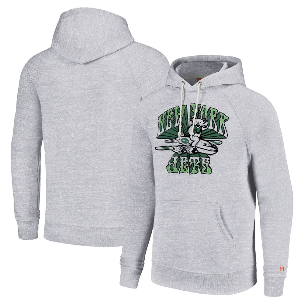 New York Jets  Homage Unisex Grateful Dead Tri-Blend Pullover Hoodie