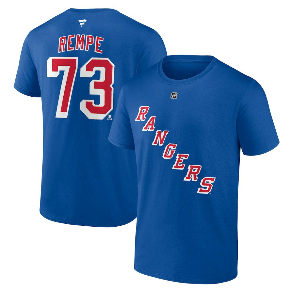 Matt Rempe New York Rangers Fanatics Authentic Stack Name & Number T-Shirt Sale