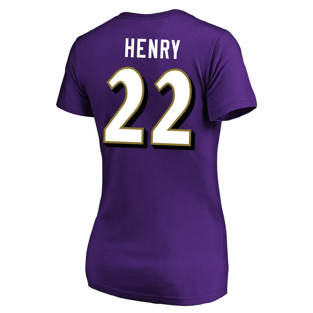 Baltimore Ravens  Derrick Henry  Women's Plus Size Fair Catch Name & Number Scoop Neck T-Shirt