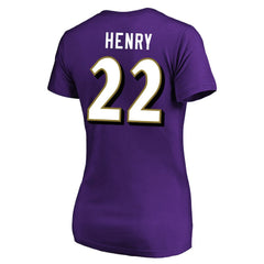 Baltimore Ravens  Derrick Henry  Women's Plus Size Fair Catch Name & Number Scoop Neck T-Shirt