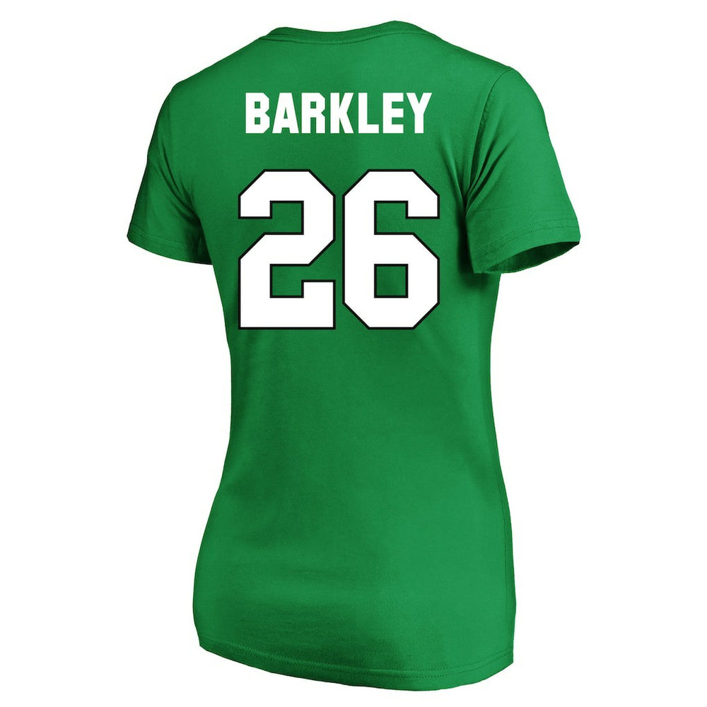 Philadelphia Eagles  Saquon Barkley  Women's Plus Size Fair Catch Name & Number Scoop Neck T-Shirt