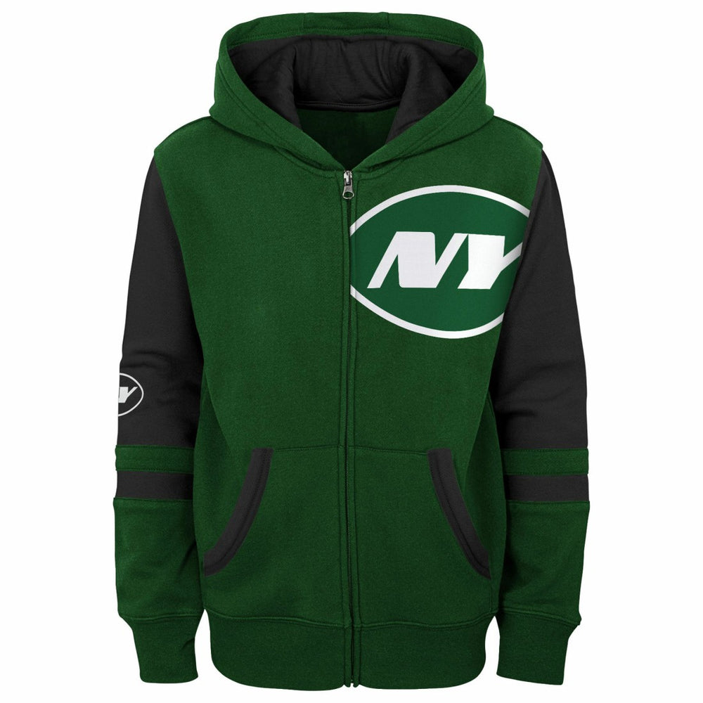 New York Jets  Youth Stadium Color-Block Full-Zip Hoodie