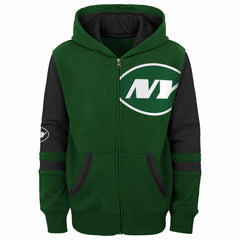 New York Jets  Youth Stadium Color-Block Full-Zip Hoodie