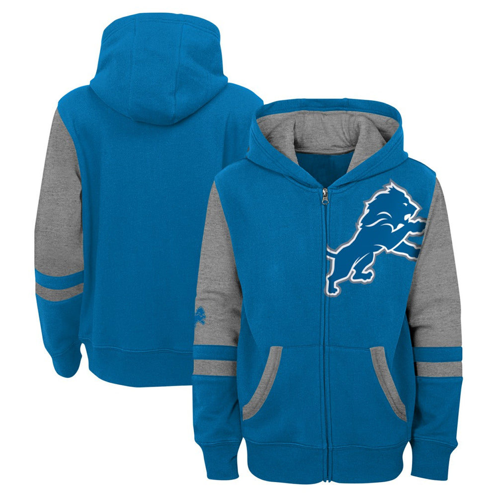 Detroit Lions  Youth Stadium Color-Block Full-Zip Hoodie