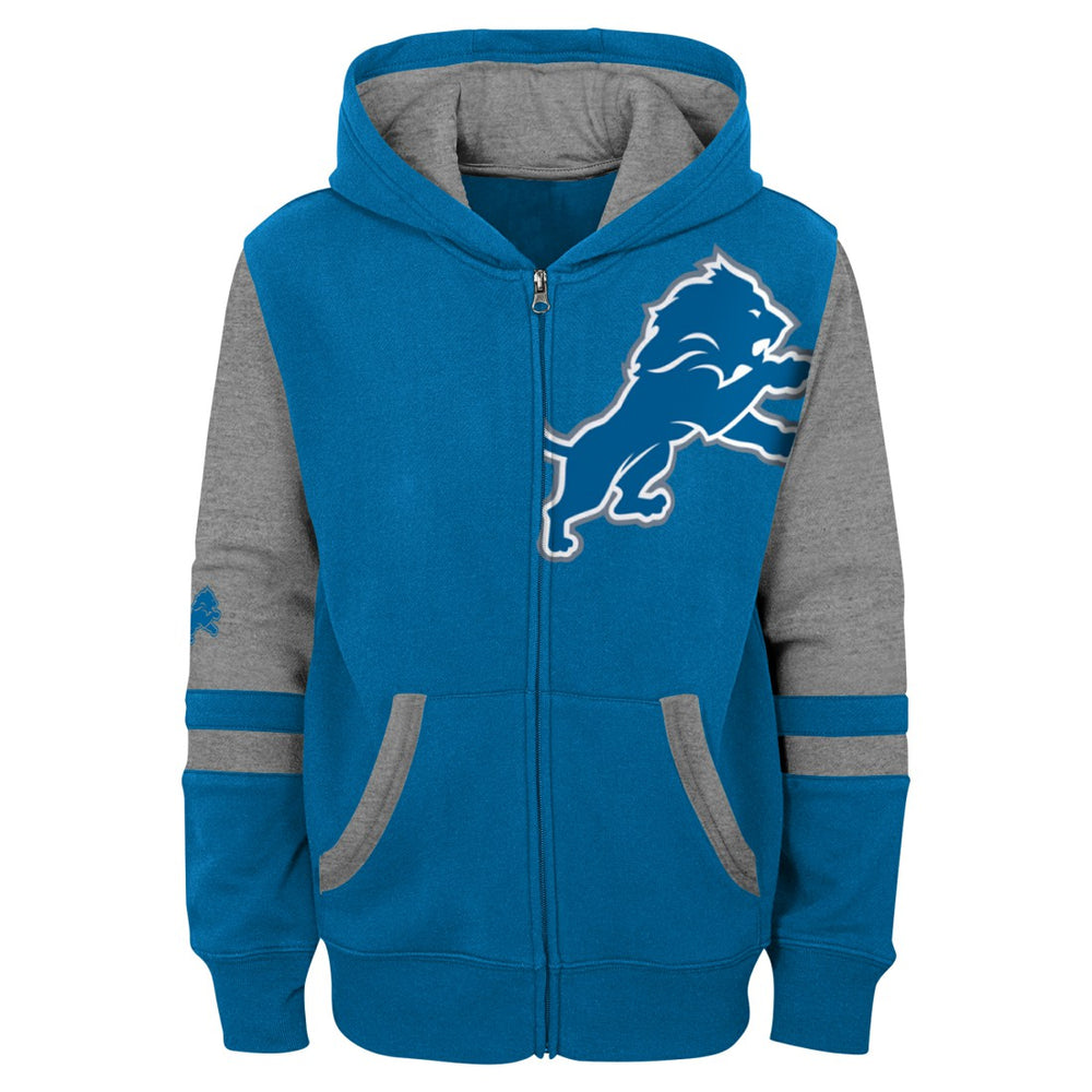 Detroit Lions  Youth Stadium Color-Block Full-Zip Hoodie