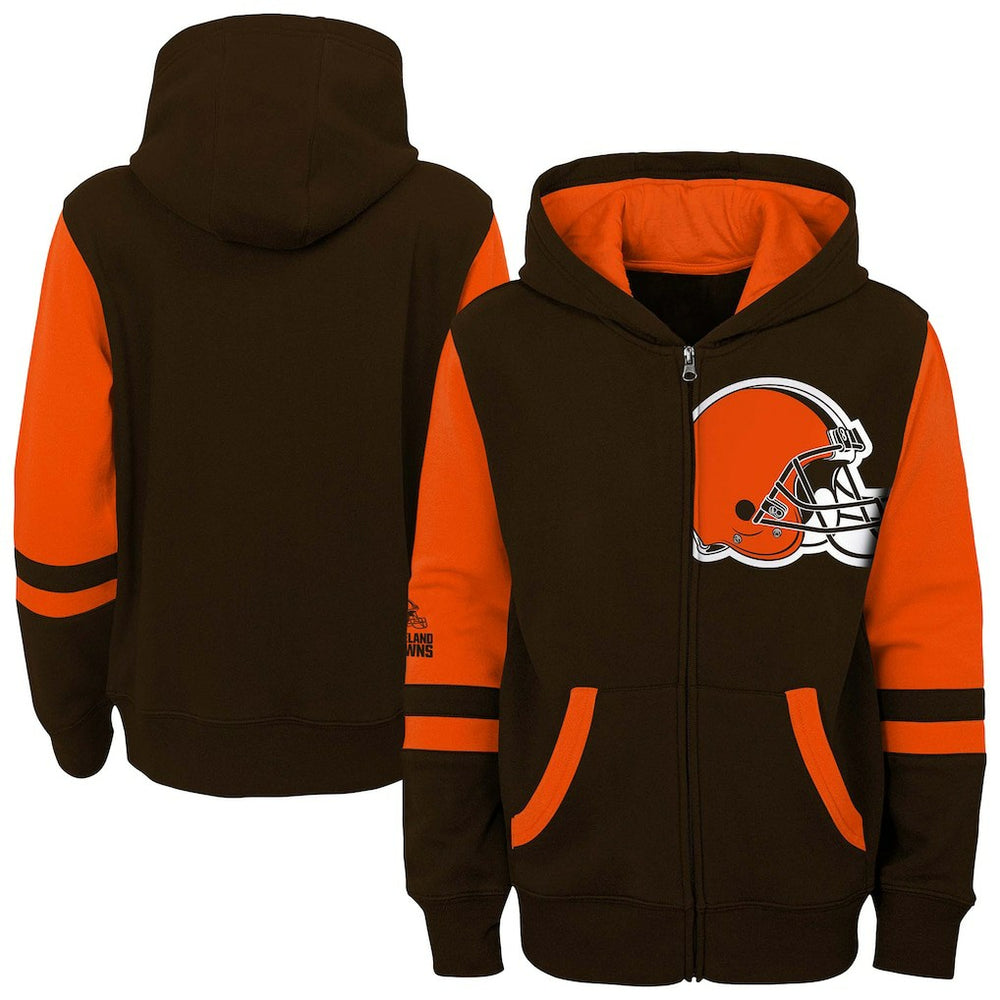 Cleveland Browns  Preschool Stadium Color Block Full-Zip Hoodie