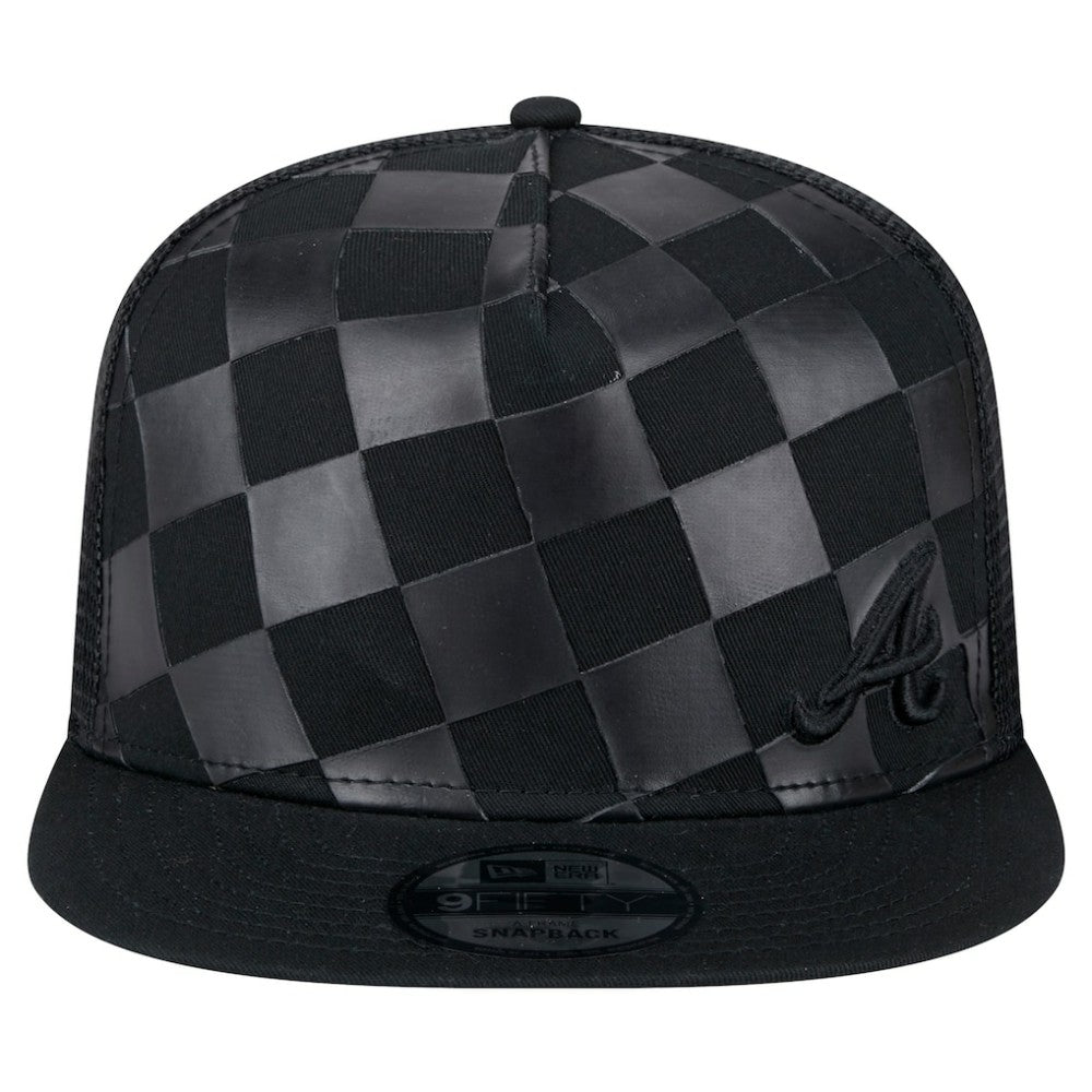 Atlanta Braves New Era Score Check A-Frame Trucker 9FIFTY Snapback Hat | MLB For sale