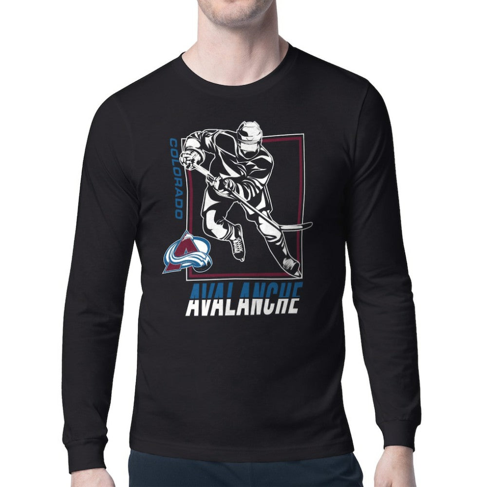 Colorado Avalanche Starter Player Grid Long Sleeve T-Shirt For Sale