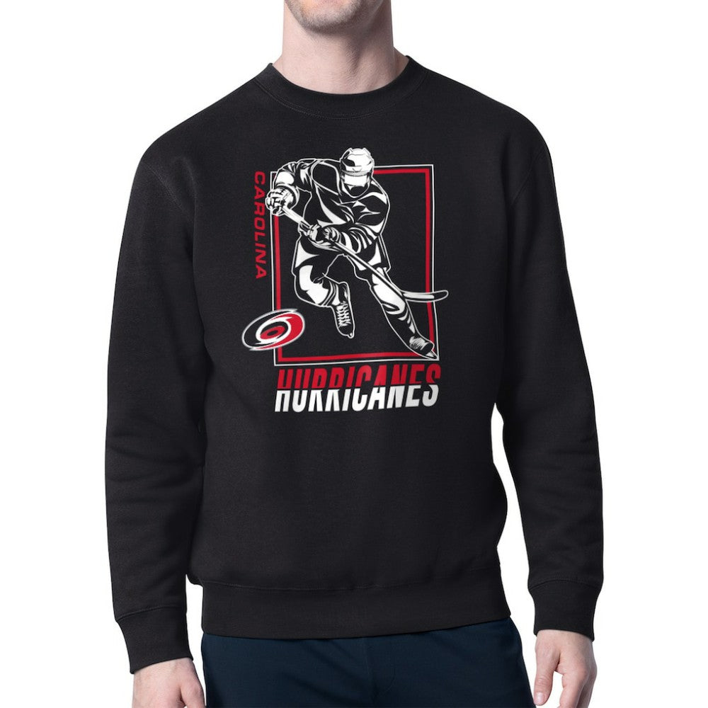 Carolina Hurricanes Starter Player Grid Fleece Pullover Sweatshirt For Sale