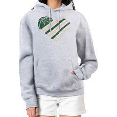 Milwaukee Bucks G-III 4Her by Carl Banks Women's Heart Pullover Hoodie - Heather Gray cheap Online