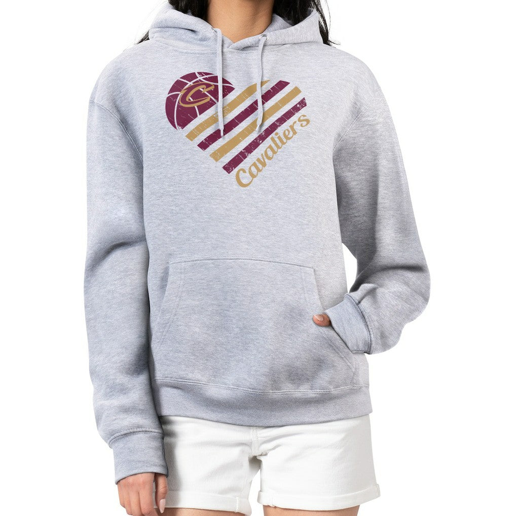 Cleveland Cavaliers G-III 4Her by Carl Banks Women's Heart Pullover Hoodie - Heather Gray outlet Discount