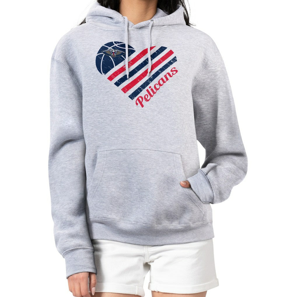 New Orleans Pelicans G-III 4Her by Carl Banks Women's Heart Pullover Hoodie - Heather Gray on sale New