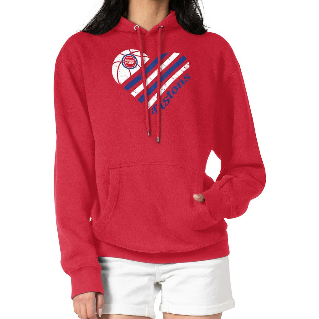 Detroit Pistons G-III 4Her by Carl Banks Women's Heart Pullover Hoodie - Red outlet Discount