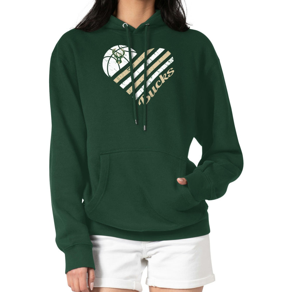 Milwaukee Bucks G-III 4Her by Carl Banks Women's Heart Pullover Hoodie - Green cheap On Sale