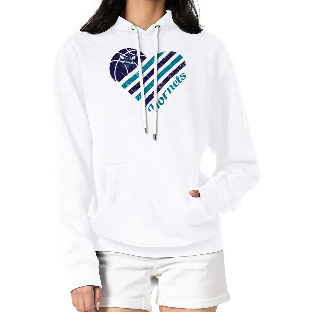 Charlotte Hornets G-III 4Her by Carl Banks Women's Heart Pullover Hoodie - White on sale For Sale