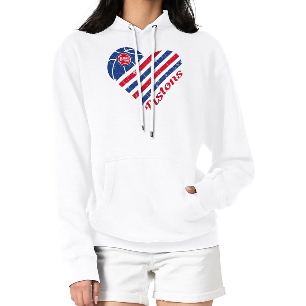 Detroit Pistons G-III 4Her by Carl Banks Women's Heart Pullover Hoodie - White online Online