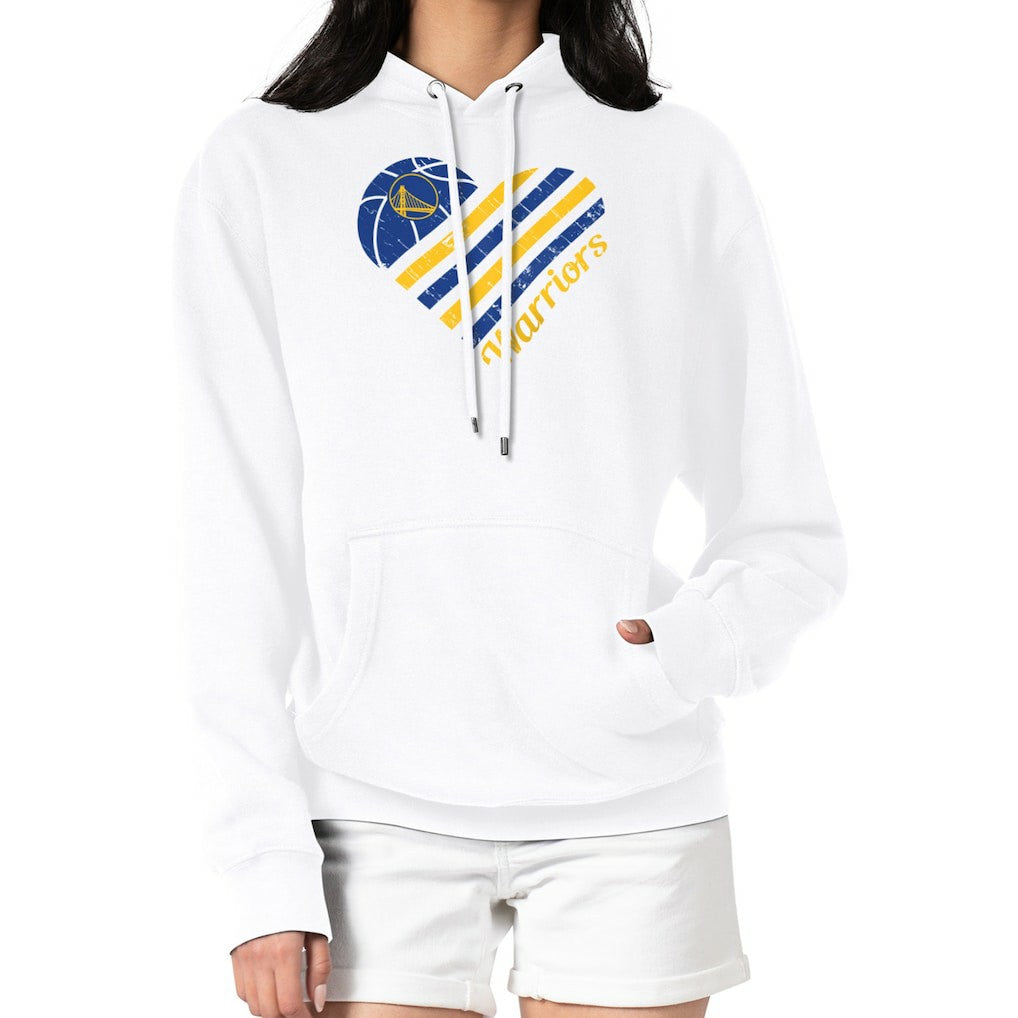 Golden State Warriors G-III 4Her by Carl Banks Women's Heart Pullover Hoodie - White shop On Sale