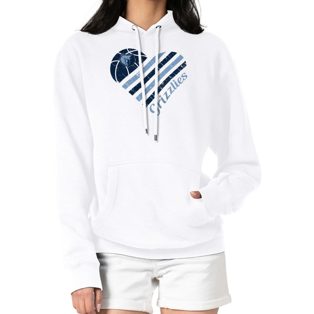 Memphis Grizzlies G-III 4Her by Carl Banks Women's Heart Pullover Hoodie - White outlet Outlet