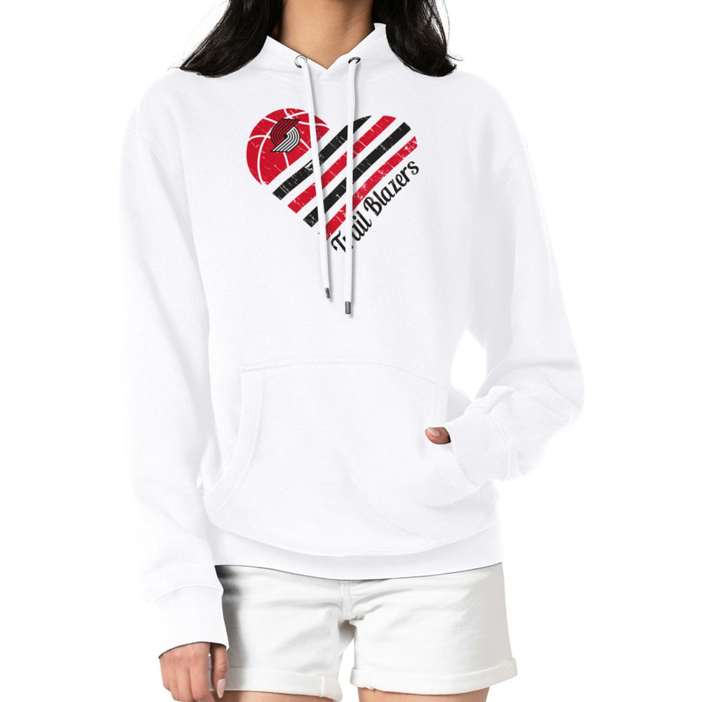 Portland Trail Blazers G-III 4Her by Carl Banks Women's Heart Pullover Hoodie - White outlet Online