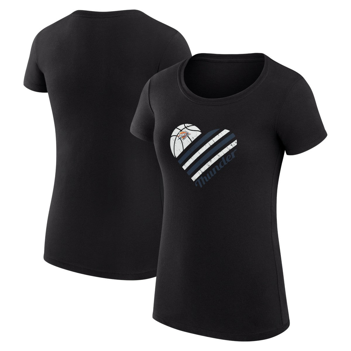 Oklahoma City Thunder G-III 4Her by Carl Banks Women's Super-Slim Fit Lightweight Heart T-Shirt Discount