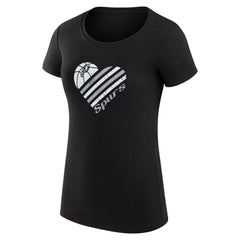 San Antonio Spurs G-III 4Her by Carl Banks Women's Super-Slim Fit Lightweight Heart T-Shirt On Sale