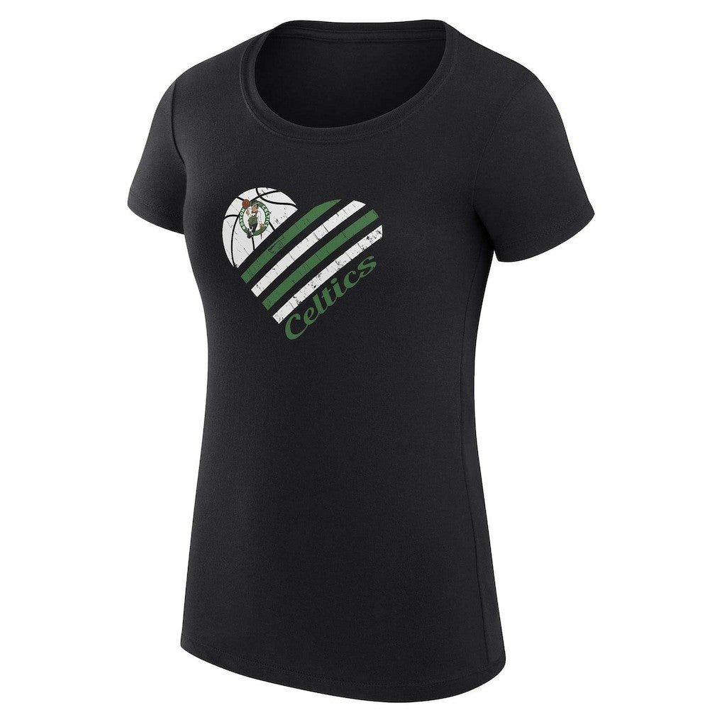 Boston Celtics G-III 4Her by Carl Banks Women's Super-Slim Fit Lightweight Heart T-Shirt For Sale